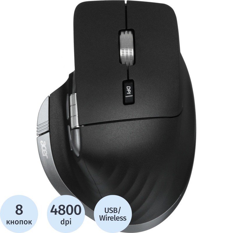 Изображение товара Мышь беспроводная Acer OMR405 чёрная/серая (ZL.MCEEE.02V)