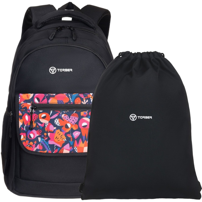 Изображение товара Школьный рюкзак Torber Class X черный 17 л с множеством карманов