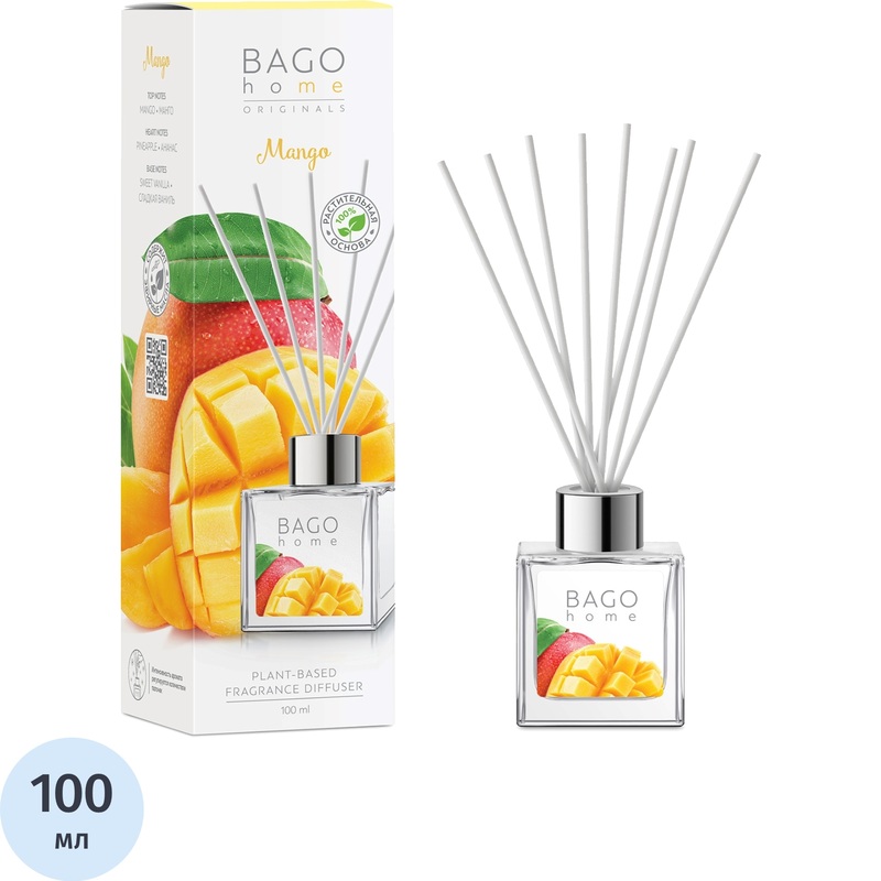 Изображение товара Аромадиффузор Bago home Манго 100 мл натуральный тропический аромат