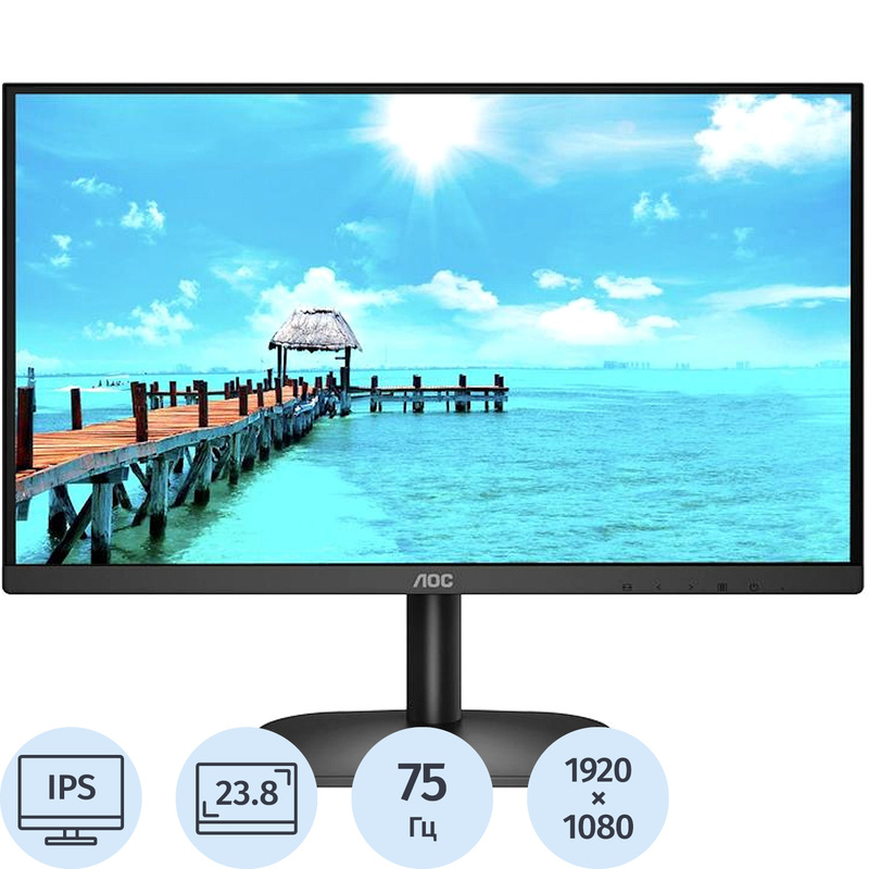 Изображение товара Монитор 23.8 AOC Value Line 24B2XDA/01 с IPS матрицей и Full HD