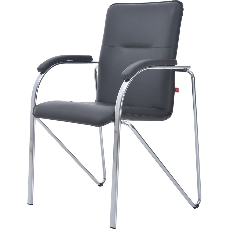 Изображение товара Конференц-кресло Samba Chrome черное из искусственной кожи