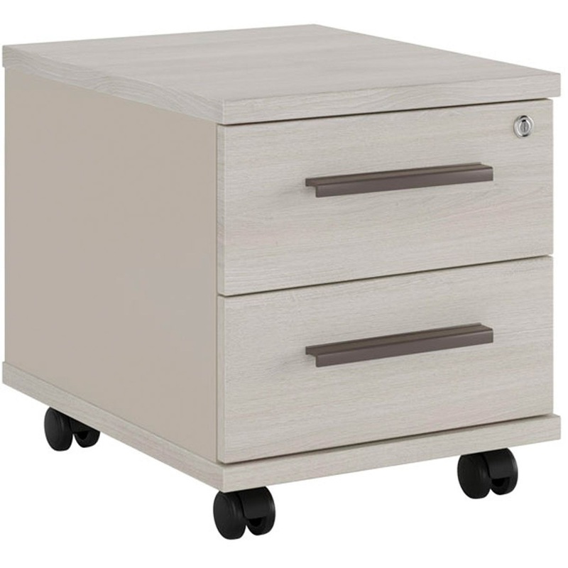 Изображение товара Тумба приставная NLN36330221 с замком, с центральным замком без топа (дуб тёмный шамони/бежевый, 406х525х452 мм)