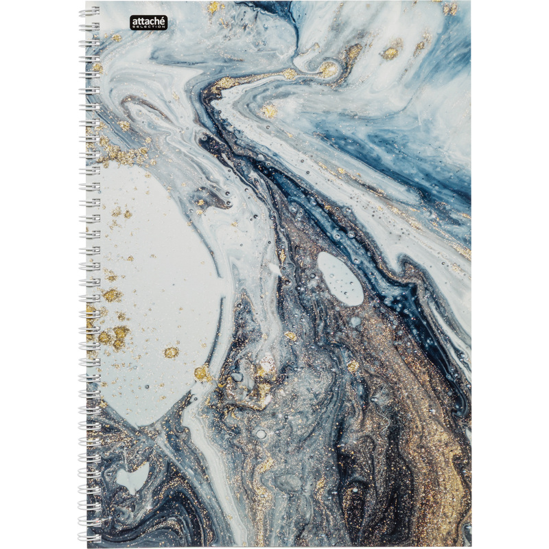 Изображение товара Бизнес-тетрадь Attache Selection Fluid A4 96 листов серая/голубая в клетку на спирали (203х290 мм)