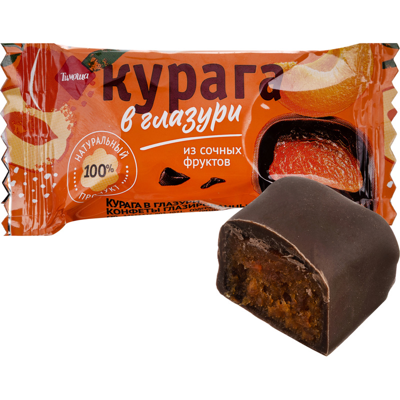 Изображение товара Конфеты Курага Тимоша в глазури 1 кг натуральное лакомство Россия