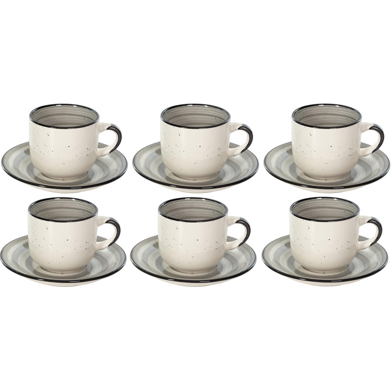 Изображение товара Набор чайных пар Эль Рингтон Аэрограф Графитовый бриз 260мл 12 предметов