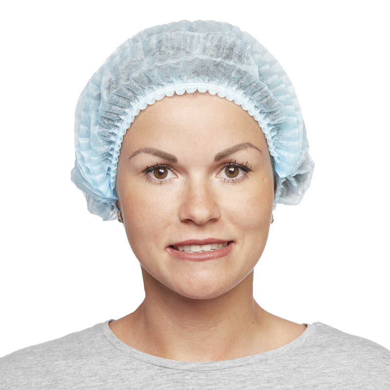 Изображение товара Шапочка одноразовая Шарлотта голубая (50 штук в упаковке)