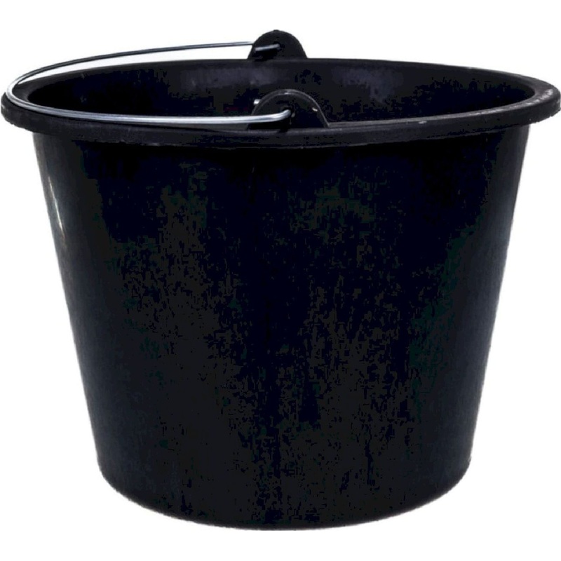 Изображение товара Ведро строительное 12 л пластик черное с сливным носиком