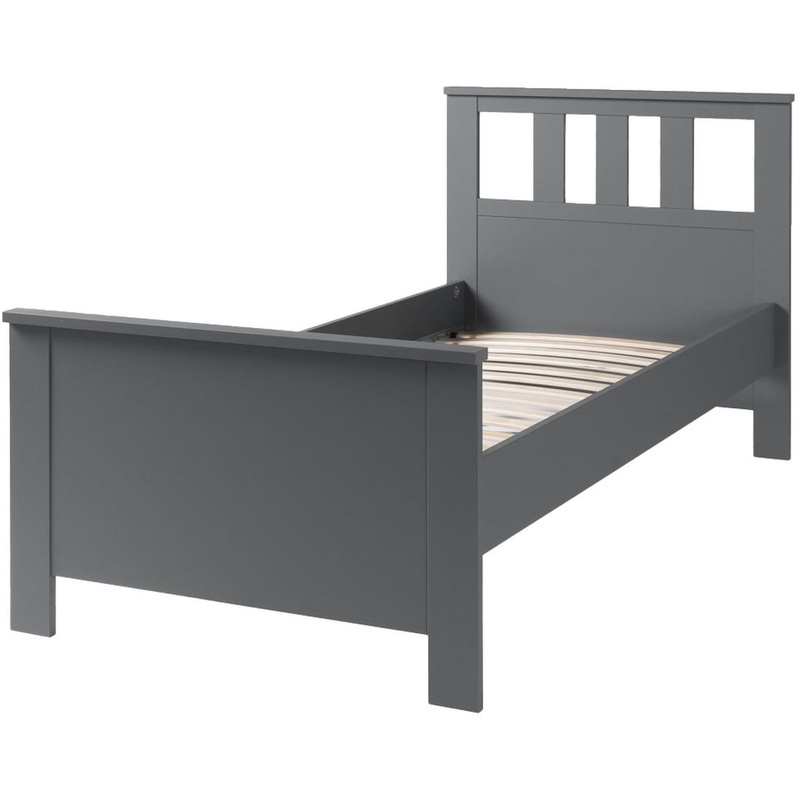 Изображение товара Кровать односпальная Сага в стиле Прованс серый из ЛДСП 2087х1036х1007 мм