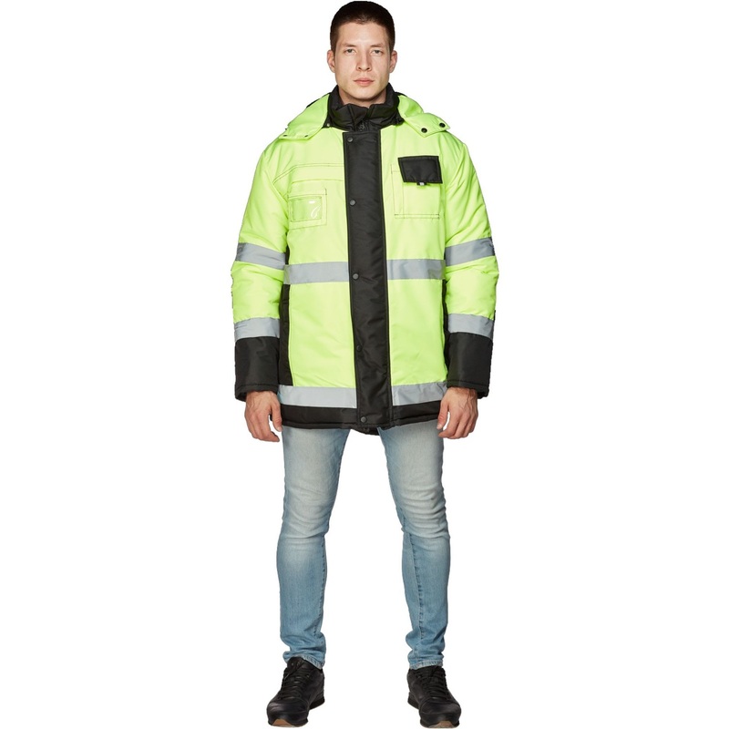 Изображение товара Куртка рабочая зимняя мужская 344-КУ черная/лимонная с СОП
