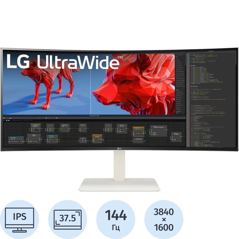 Изображение товара Монитор LG UltraWide 38WR85QC-W 37.5 дюймов IPS HDR FreeSync белый