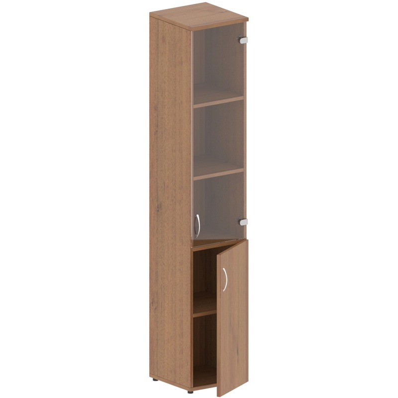 Изображение товара Шкаф для документов Континент со стеклом (орех, 400x406x2000 мм)