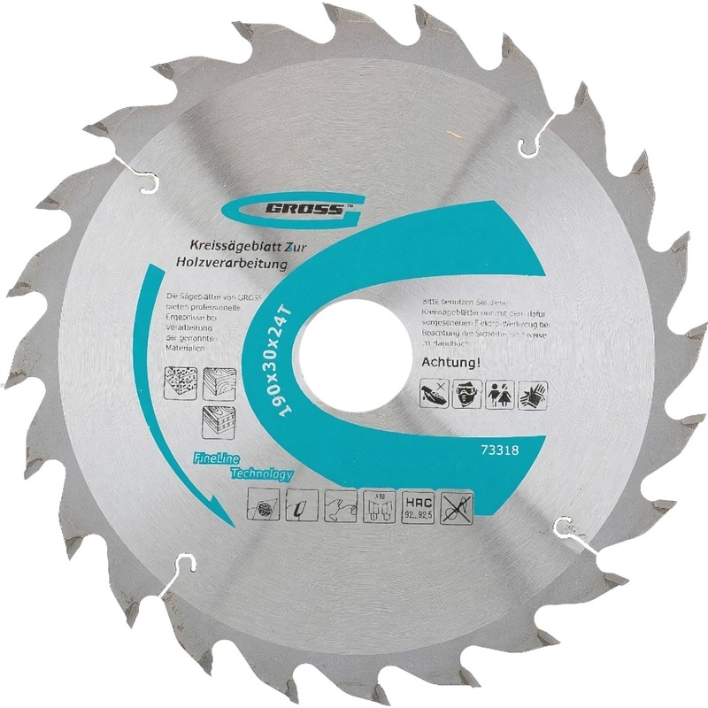 Изображение товара Диск пильный по дереву Gross 190х30 мм 24 зубья профессиональный