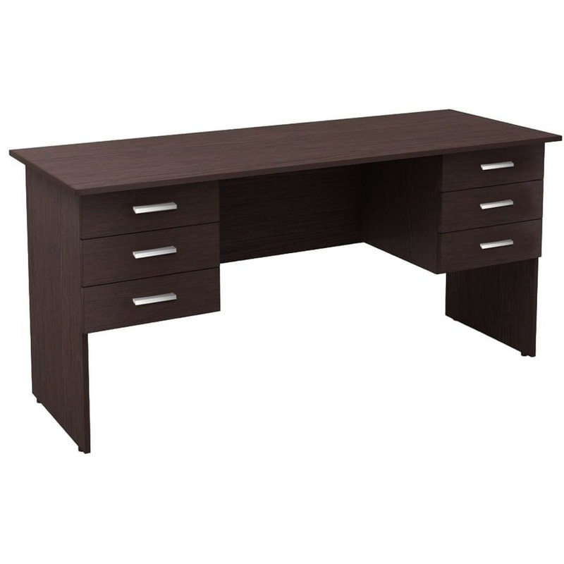 Изображение товара Стол прямой Канц СК28.16 с тумбой (венге, 1600х600х750 мм)