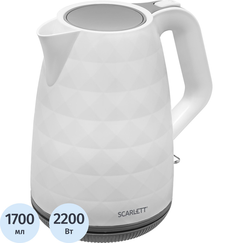 Изображение товара Электрический чайник Scarlett SC-EK18P49 белого цвета 1700 мл мощность 2200 Вт