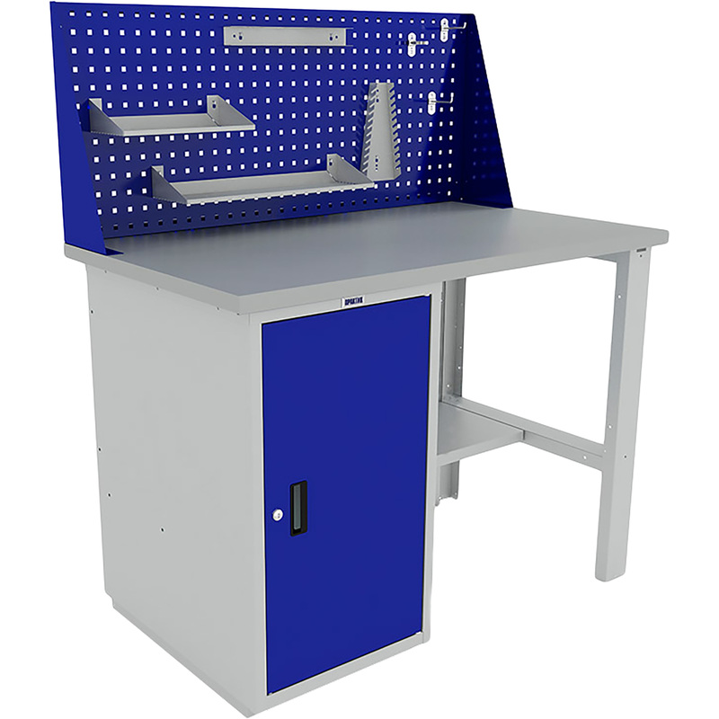 Изображение товара Верстак Практик Profi №203 серый синий 1366х1200х700 мм