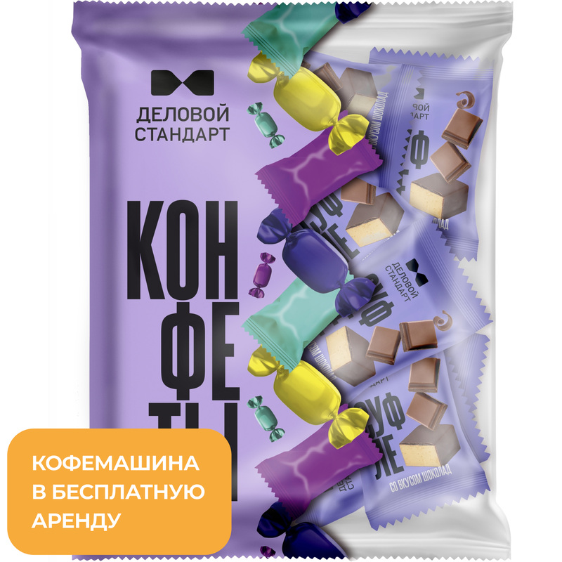 Изображение товара Конфеты глазированные Деловой Стандарт суфле со вкусом шоколад 500 г