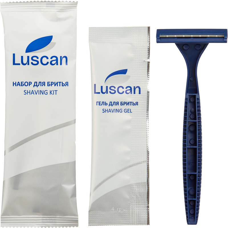 Изображение товара Набор бритвенный Luscan флоупак (бритва, гель для бритья, 200 штук в упаковке)
