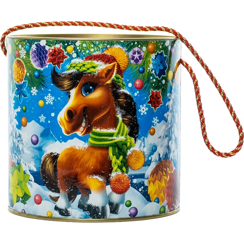 Изображение товара Подарочный новогодний набор конфет РОКО Коняшка в шапочке 300 г яркая упаковка