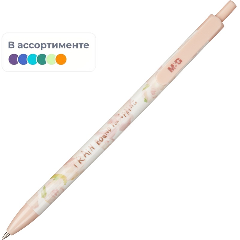 Изображение товара Шариковая ручка M&G Sakura Time синяя автоматическая с сменным стержнем