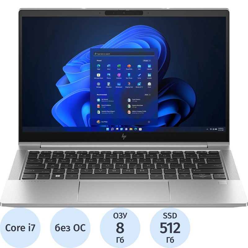Изображение товара Ноутбук HP EliteBook 630 G10 13.3" серебристый Intel Core i7 1355U/8 ГБ/SSD 512 ГБ (816M8EA)