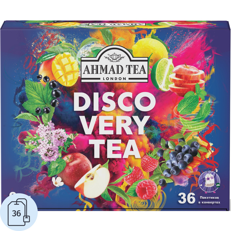 Изображение товара Чай ассорти Ahmad Tea Discovery Tea 36 пакетиков, натуральный фруктово-травяной вкус