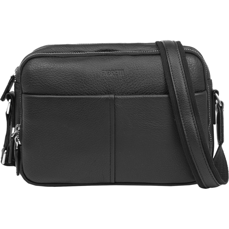 Изображение товара Мужская сумка Fabretti черная повседневная натуральная кожа
