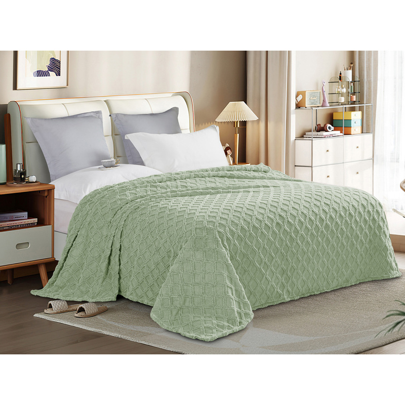 Изображение товара Плед Cleo Gammi велсофт 200x220 см зелёный