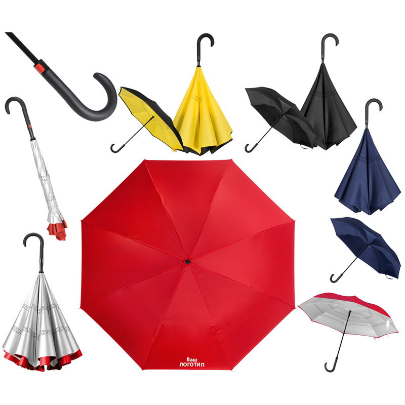 Изображение товара Зонт трость полуавтомат Inversa с индивидуальной цветной печатью (10 шт/уп)