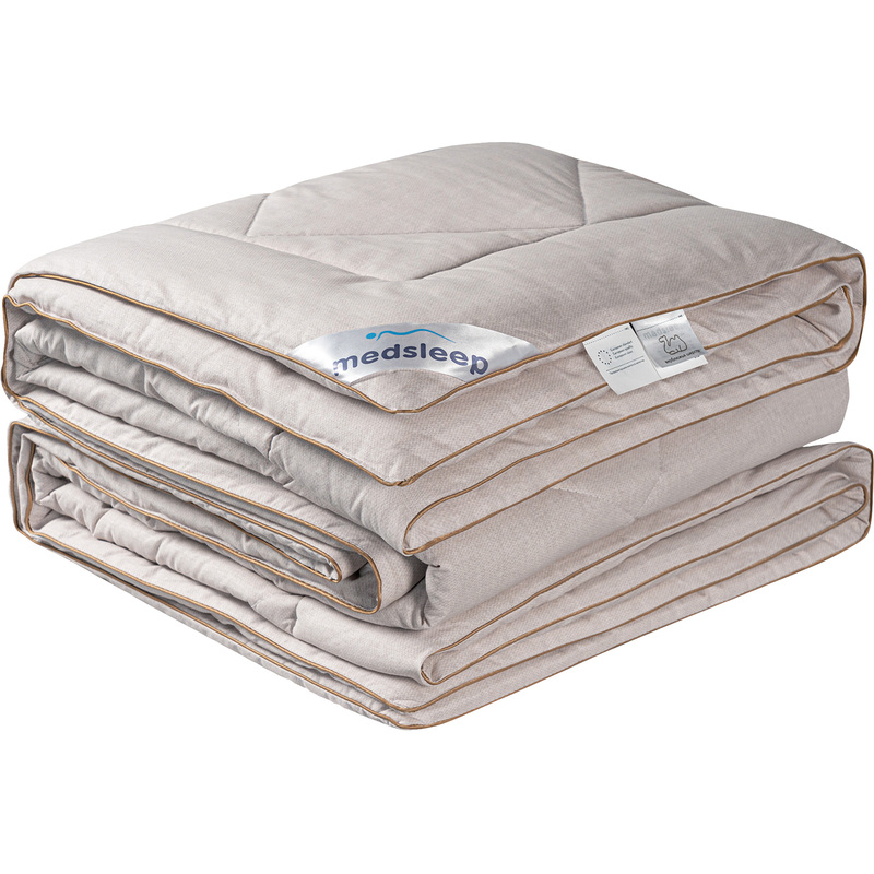Изображение товара Одеяло евро Medsleep Sonora 200x210 см стёганое с кантом бежевое (1014.00259/1014.00940)
