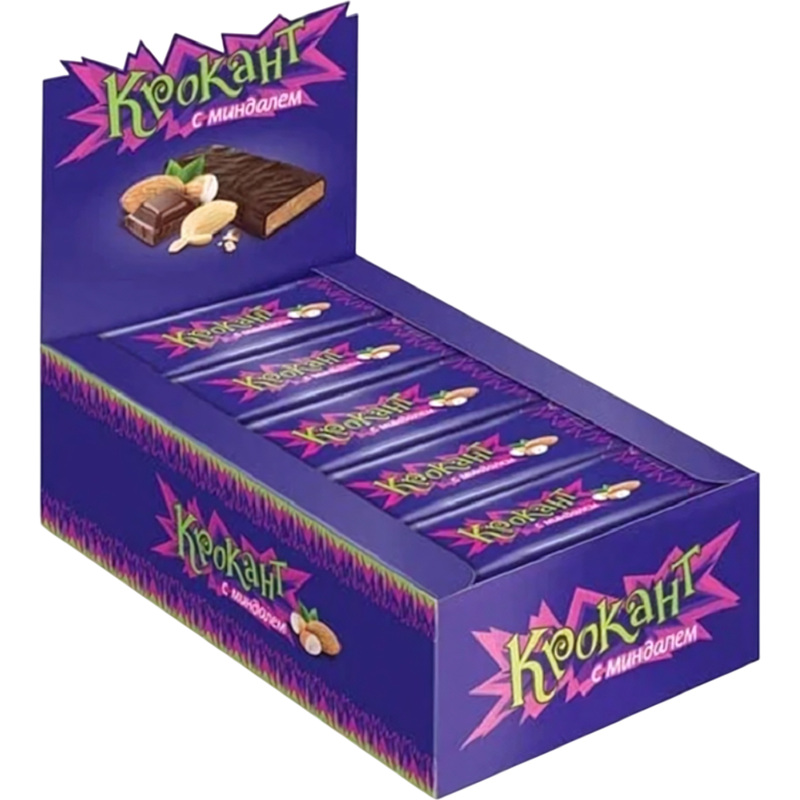 Изображение товара Шоколадный батончик Крокант с миндалем (25 штук по 28 г)