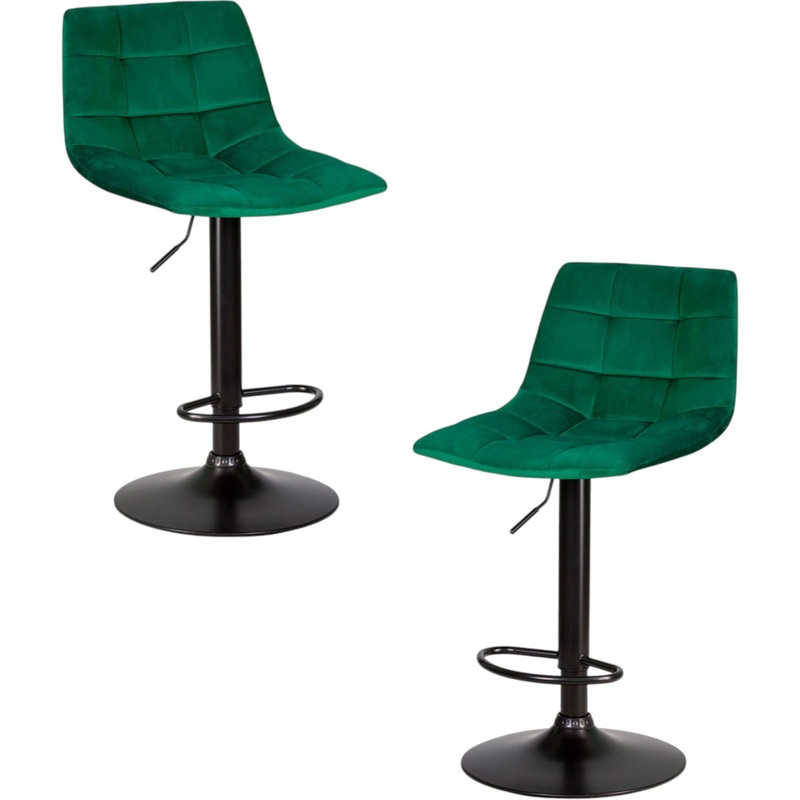 Изображение товара Стул барный DOBRIN TAILOR BLACK зелёный/чёрный (велюр, фанера, 2 штуки в упаковке)