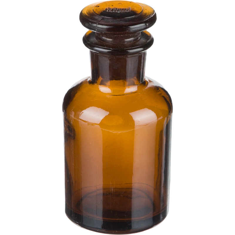 Изображение товара Склянка стеклянная с пробкой темная 60 мл для хранения