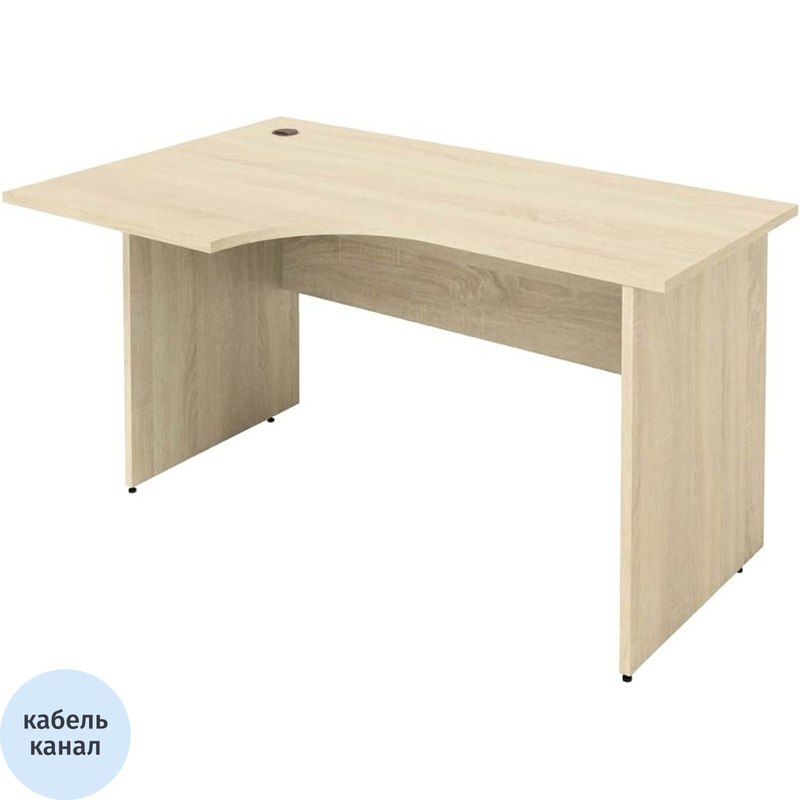 Изображение товара Эргономичный правый офисный стол Рондо дуб альпийский 1400х900х755 мм