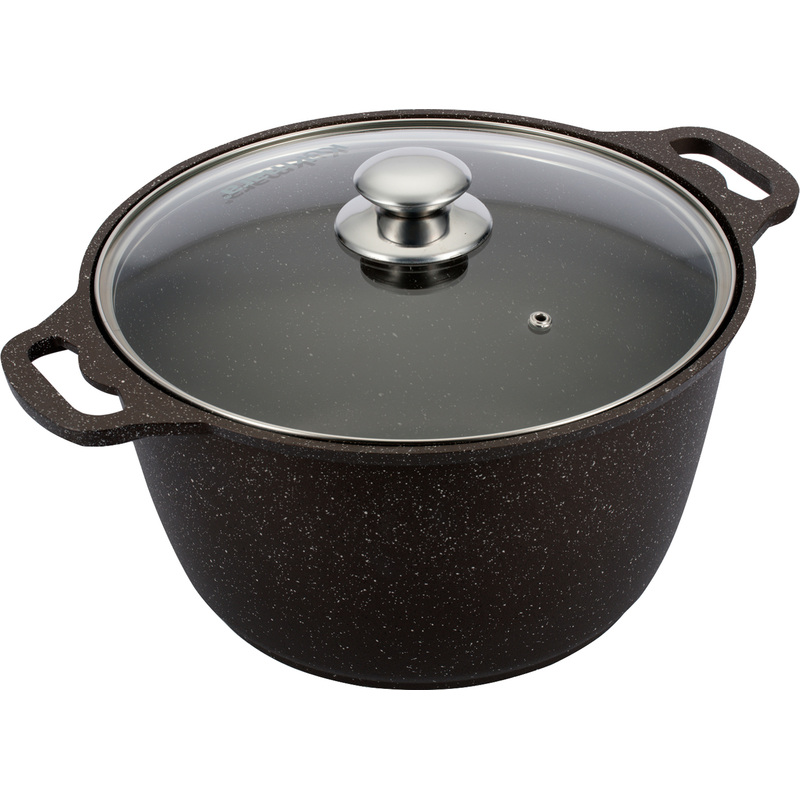 Изображение товара Кастрюля Kukmara 6 л литой алюминий антипригарное покрытие стеклянная крышка