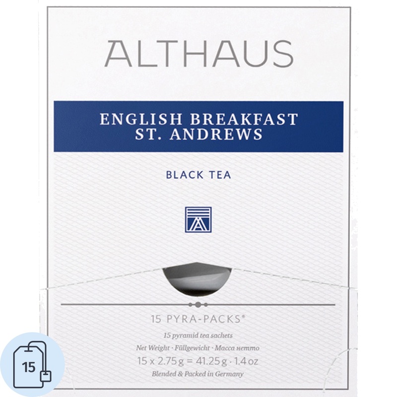 Изображение товара Чёрный чай Althaus English Breakfast St. Andrews 15 пирамидок Германия