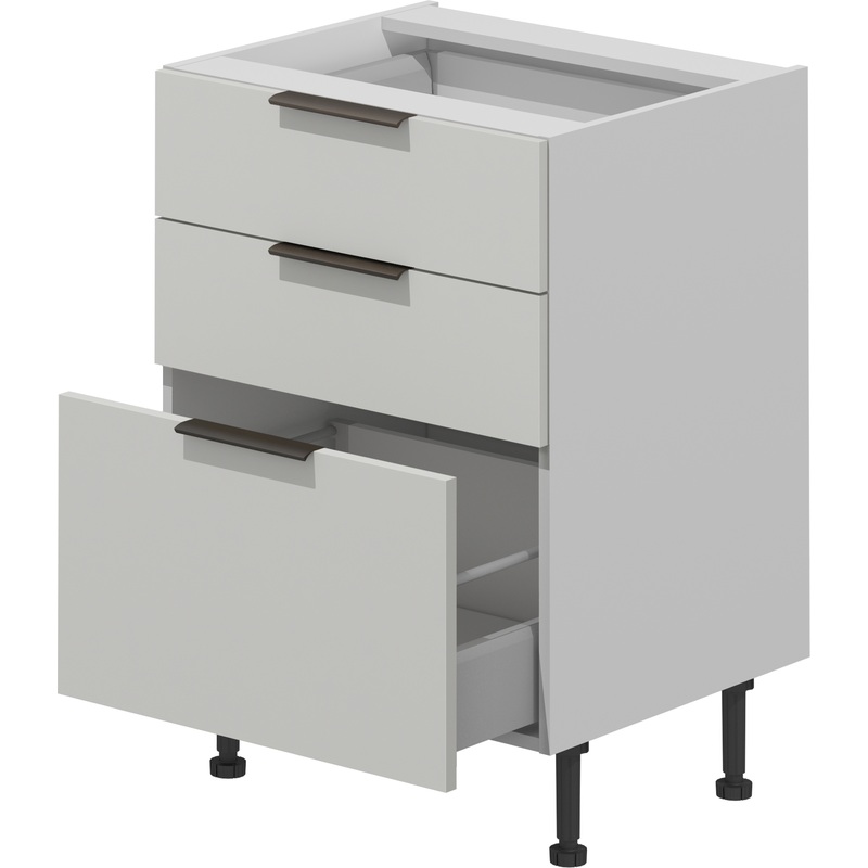 Изображение товара Кухонный шкаф напольный VOK B3DW_72_45 белый альпийский и шагрень 450x530x870 мм