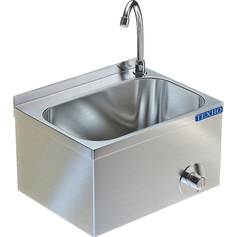 Изображение товара Рукомойник ВМ-12/301 из нержавеющей стали с изливом и коленным выключателем