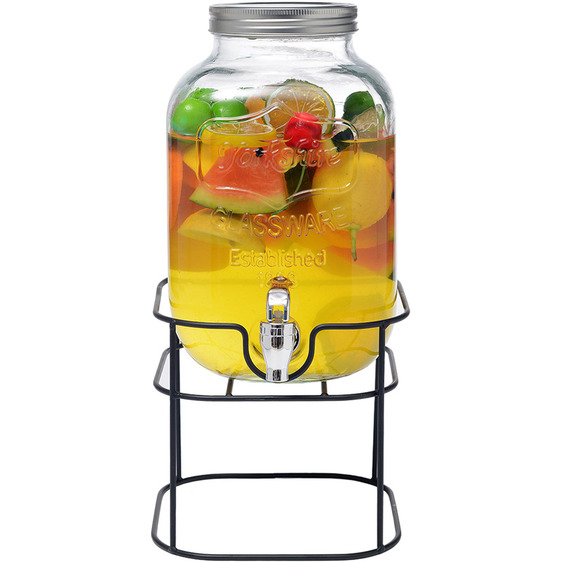 Изображение товара Стеклянная банка для напитков с краном 5 л P.L. Proff Cuisine на подставке