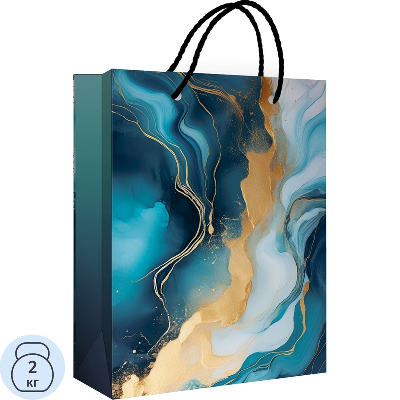 Изображение товара Пакет подарочный ламинированный ГК Горчаков Морская волна (18x14x6 см)