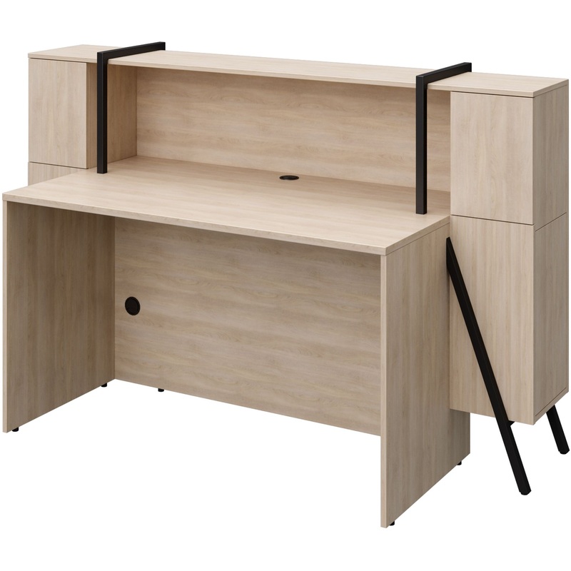 Изображение товара Модуль стойки ресепшн прямой Volpi 140R001 (дуб скандинавский, 1800х741х1135 мм)