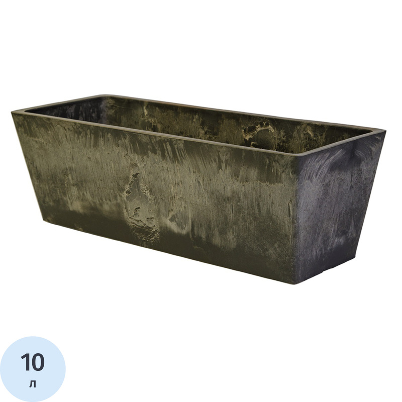 Изображение товара Горшок для цветов GreenShip 10 л серый с текстурой имитирующей камень