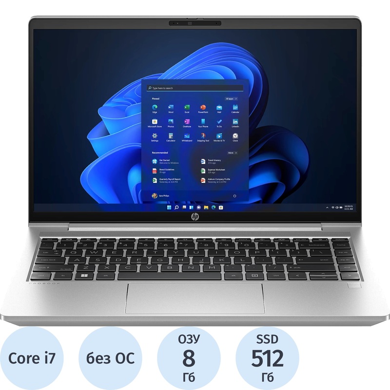Изображение товара Ноутбук HP ProBook 440 G10 14" серебристый Intel Core i7 1355U/8 ГБ/SSD 512 ГБ (967U1ET)