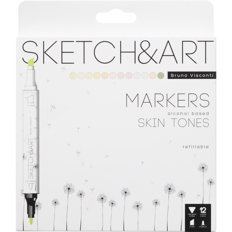 Изображение товара Набор маркеров для скетчинга SketchArt Портрет 12 цветов