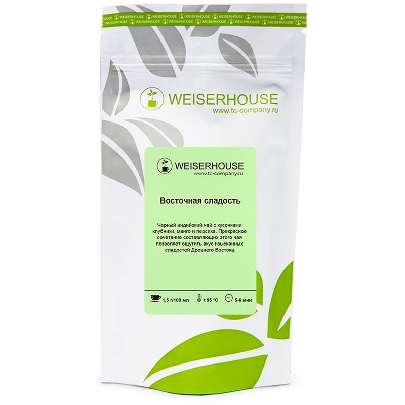 Изображение товара Чай листовой чёрный Weiserhouse Восточная сладость 100 г с клубникой манго и персиком