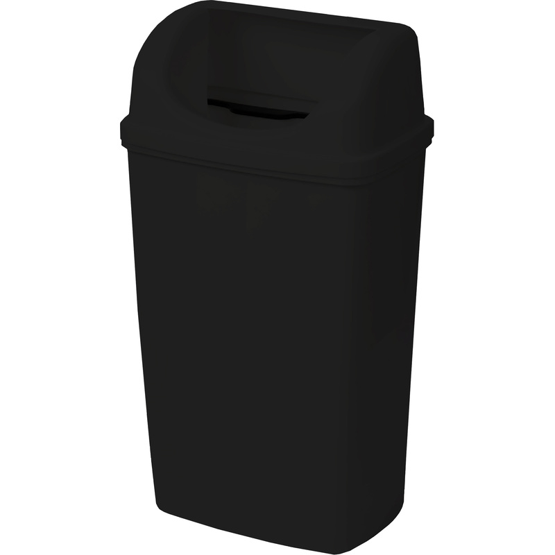 Изображение товара Подвесной контейнер для мусора 50 л пластик с крышкой черный