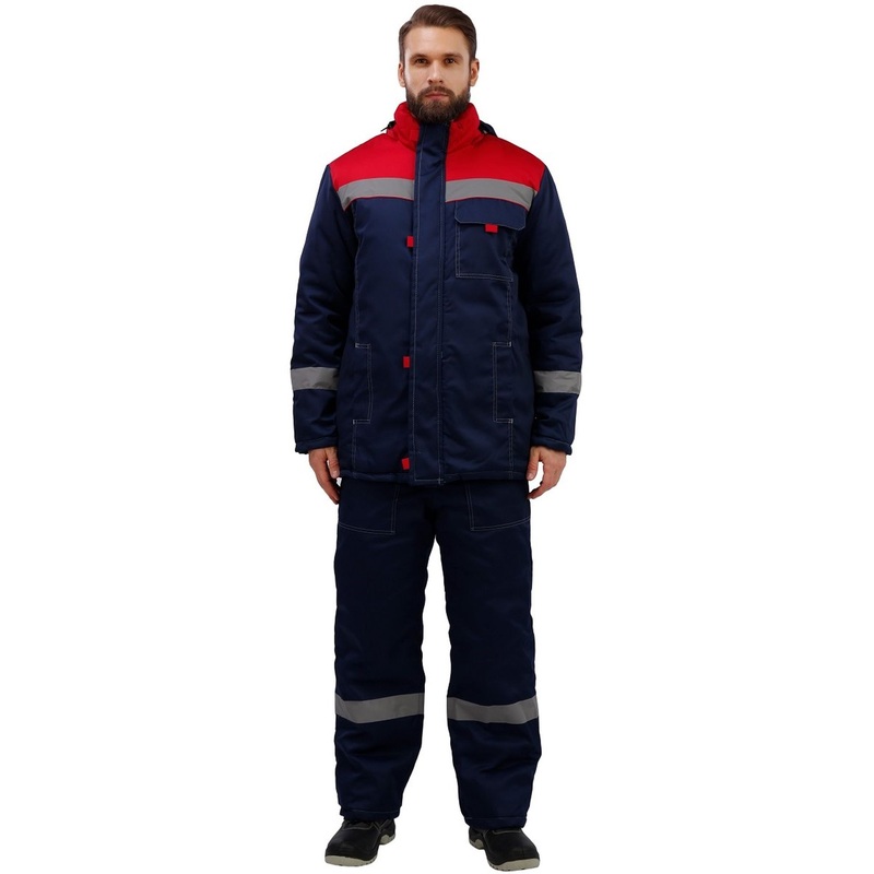 Изображение товара Костюм рабочий зимний мужской з31-КПК с СОП синий/красный