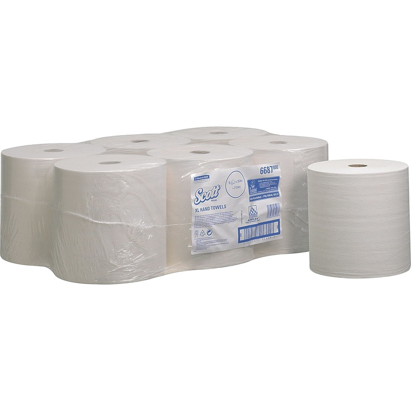 Изображение товара Бумажные полотенца Kimberly Clark рулонные 1-слойные белые 6 рулонов по 354 м