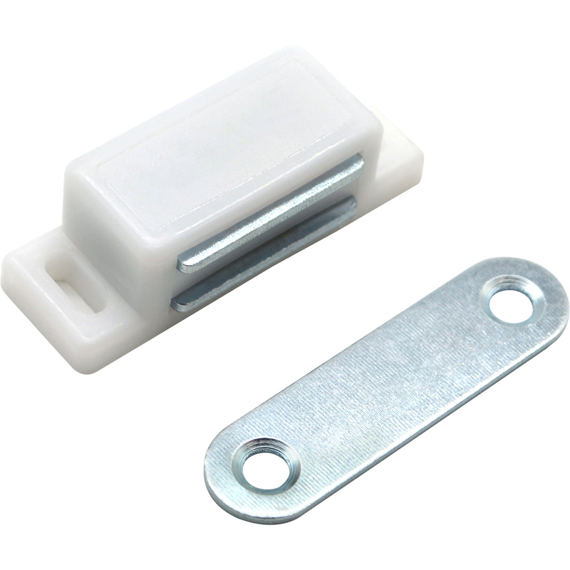 Изображение товара Мебельный магнит StahlBuro белый 45х14 мм для надежного закрывания дверей