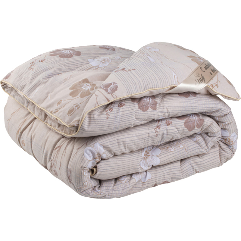 Изображение товара Одеяло 2-спальное Эльф 172x205 см стёганое с кантом бежевое и светло-серое