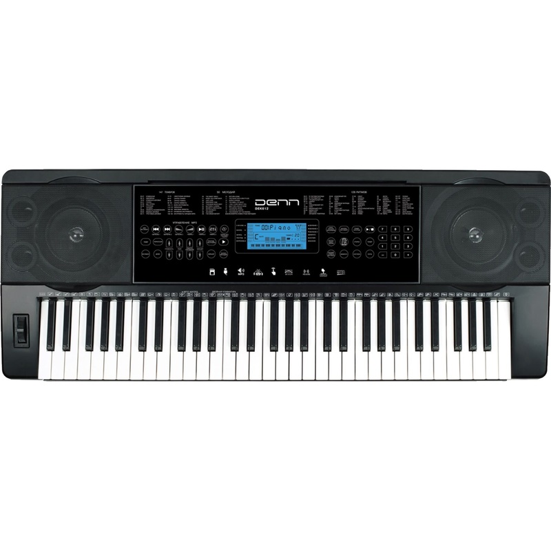 Изображение товара Синтезатор Denn DEK612 61 клавиша, режимы обучения, USB, черный